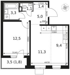 2-BD Apartment Sale, 45.8 sq. m. at 1 Himkinskij, zhiloy kompleks 1-y Khimkinskiy, kvartal Mezhdunarodny, mikrorayon Klyazma-Starbeyevo, Khimki, Moscow Region, Russia #2 2-BD Apartment Sale, 45.8 sq. m. at 1 Himkinskij, zhiloy kompleks 1-y Khimkinskiy, kvartal Mezhdunarodny, mikrorayon Klyazma-Starbeyevo, Khimki, Moscow Region, Russia #2