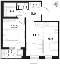 2-BD Apartment Sale, 45.8 sq. m. at 1 Himkinskij, zhiloy kompleks 1-y Khimkinskiy, kvartal Mezhdunarodny, mikrorayon Klyazma-Starbeyevo, Khimki, Moscow Region, Russia #3 2-BD Apartment Sale, 45.8 sq. m. at 1 Himkinskij, zhiloy kompleks 1-y Khimkinskiy, kvartal Mezhdunarodny, mikrorayon Klyazma-Starbeyevo, Khimki, Moscow Region, Russia #3
