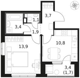 1-BD Apartment Sale, 36.5 sq. m. at 1 Himkinskij, zhiloy kompleks 1-y Khimkinskiy, kvartal Mezhdunarodny, mikrorayon Klyazma-Starbeyevo, Khimki, Moscow Region, Russia #3 1-BD Apartment Sale, 36.5 sq. m. at 1 Himkinskij, zhiloy kompleks 1-y Khimkinskiy, kvartal Mezhdunarodny, mikrorayon Klyazma-Starbeyevo, Khimki, Moscow Region, Russia #3