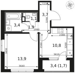 1-BD Apartment Sale, 36.5 sq. m. at 1 Himkinskij, zhiloy kompleks 1-y Khimkinskiy, kvartal Mezhdunarodny, mikrorayon Klyazma-Starbeyevo, Khimki, Moscow Region, Russia #2 1-BD Apartment Sale, 36.5 sq. m. at 1 Himkinskij, zhiloy kompleks 1-y Khimkinskiy, kvartal Mezhdunarodny, mikrorayon Klyazma-Starbeyevo, Khimki, Moscow Region, Russia #2
