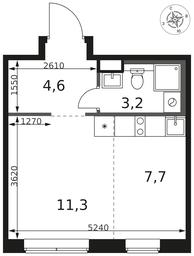 Apartment Sale, 26.8平方米 at 1 Himkinskij, zhiloy kompleks 1-y Khimkinskiy, kvartal Mezhdunarodny, mikrorayon Klyazma-Starbeyevo, Khimki, Moscow Region, Russia #2 Apartment Sale, 26.8平方米 at 1 Himkinskij, zhiloy kompleks 1-y Khimkinskiy, kvartal Mezhdunarodny, mikrorayon Klyazma-Starbeyevo, Khimki, Moscow Region, Russia #2