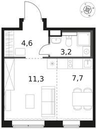 Apartment Sale, 26.8平方米 at 1 Himkinskij, zhiloy kompleks 1-y Khimkinskiy, kvartal Mezhdunarodny, mikrorayon Klyazma-Starbeyevo, Khimki, Moscow Region, Russia #3 Apartment Sale, 26.8平方米 at 1 Himkinskij, zhiloy kompleks 1-y Khimkinskiy, kvartal Mezhdunarodny, mikrorayon Klyazma-Starbeyevo, Khimki, Moscow Region, Russia #3