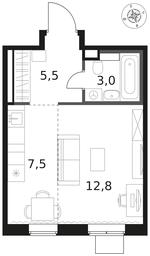 Apartment Sale, 28.8 sq. m. at 1 Himkinskij, zhiloy kompleks 1-y Khimkinskiy, kvartal Mezhdunarodny, mikrorayon Klyazma-Starbeyevo, Khimki, Moscow Region, Russia #3 Apartment Sale, 28.8 sq. m. at 1 Himkinskij, zhiloy kompleks 1-y Khimkinskiy, kvartal Mezhdunarodny, mikrorayon Klyazma-Starbeyevo, Khimki, Moscow Region, Russia #3