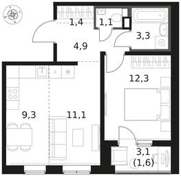 2-BD Apartment Sale, 45平方米 at 1 Himkinskij, zhiloy kompleks 1-y Khimkinskiy, kvartal Mezhdunarodny, mikrorayon Klyazma-Starbeyevo, Khimki, Moscow Region, Russia #3 2-BD Apartment Sale, 45平方米 at 1 Himkinskij, zhiloy kompleks 1-y Khimkinskiy, kvartal Mezhdunarodny, mikrorayon Klyazma-Starbeyevo, Khimki, Moscow Region, Russia #3