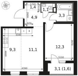 2-BD Apartment Sale, 45平方米 at 1 Himkinskij, zhiloy kompleks 1-y Khimkinskiy, kvartal Mezhdunarodny, mikrorayon Klyazma-Starbeyevo, Khimki, Moscow Region, Russia #2 2-BD Apartment Sale, 45平方米 at 1 Himkinskij, zhiloy kompleks 1-y Khimkinskiy, kvartal Mezhdunarodny, mikrorayon Klyazma-Starbeyevo, Khimki, Moscow Region, Russia #2