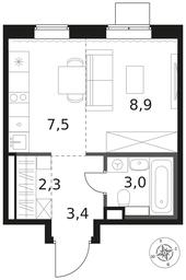 Apartment Sale, 25.1 sq. m. at 1 Himkinskij, zhiloy kompleks 1-y Khimkinskiy, kvartal Mezhdunarodny, mikrorayon Klyazma-Starbeyevo, Khimki, Moscow Region, Russia #3