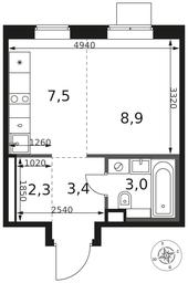 Apartment Sale, 25.1 sq. m. at 1 Himkinskij, zhiloy kompleks 1-y Khimkinskiy, kvartal Mezhdunarodny, mikrorayon Klyazma-Starbeyevo, Khimki, Moscow Region, Russia #4