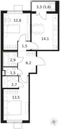 2-BD Apartment Sale, 56.8 sq. m. at 1 Himkinskij, zhiloy kompleks 1-y Khimkinskiy, kvartal Mezhdunarodny, mikrorayon Klyazma-Starbeyevo, Khimki, Moscow Region, Russia #3 2-BD Apartment Sale, 56.8 sq. m. at 1 Himkinskij, zhiloy kompleks 1-y Khimkinskiy, kvartal Mezhdunarodny, mikrorayon Klyazma-Starbeyevo, Khimki, Moscow Region, Russia #3