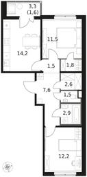 2-BD Apartment Sale, 57.4平方米 at 1 Himkinskij, zhiloy kompleks 1-y Khimkinskiy, kvartal Mezhdunarodny, mikrorayon Klyazma-Starbeyevo, Khimki, Moscow Region, Russia #3 2-BD Apartment Sale, 57.4平方米 at 1 Himkinskij, zhiloy kompleks 1-y Khimkinskiy, kvartal Mezhdunarodny, mikrorayon Klyazma-Starbeyevo, Khimki, Moscow Region, Russia #3