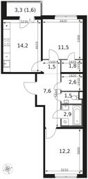 2-BD Apartment Sale, 57.4平方米 at 1 Himkinskij, zhiloy kompleks 1-y Khimkinskiy, kvartal Mezhdunarodny, mikrorayon Klyazma-Starbeyevo, Khimki, Moscow Region, Russia #2 2-BD Apartment Sale, 57.4平方米 at 1 Himkinskij, zhiloy kompleks 1-y Khimkinskiy, kvartal Mezhdunarodny, mikrorayon Klyazma-Starbeyevo, Khimki, Moscow Region, Russia #2