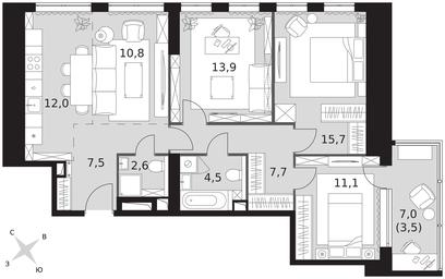 Продажа 4-комн. квартиры, 89,3 м² в ЖК «Архитектор», улица Академика Волгина, 2Д, Москва, Россия #3