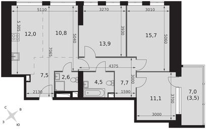 Продажа 4-комн. квартиры, 89,3 м² в ЖК «Архитектор», улица Академика Волгина, 2Д, Москва, Россия #4