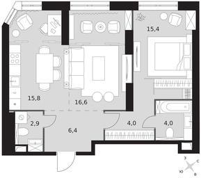 2-BD Apartment Sale, 65.1平方米 at Arkhitektor, Akademika Volgina Street, 2Д, Moscow, Russia #3 2-BD Apartment Sale, 65.1平方米 at Arkhitektor, Akademika Volgina Street, 2Д, Moscow, Russia #3