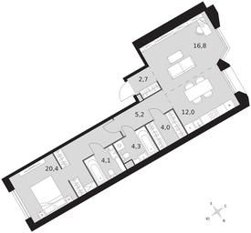 2-BD Apartment Sale, 69.5平方米 at Arkhitektor, Akademika Volgina Street, 2Д, Moscow, Russia #3 2-BD Apartment Sale, 69.5平方米 at Arkhitektor, Akademika Volgina Street, 2Д, Moscow, Russia #3
