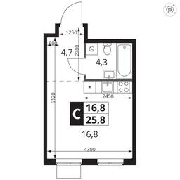 Apartment Sale, 25.8 sq. m. at 1 Izmajlovskij, Montazhnaya Street, 8с13, Moscow, Russia #2