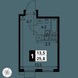 Apartment Sale, 25.8 sq. m. at 1 Izmajlovskij, Montazhnaya Street, 8с13, Moscow, Russia #4