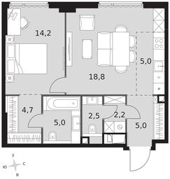 2-BD Apartment Sale, 57.4 sq. m. at Sydney City, Shenogina Street, 2, Moscow, Russia #3