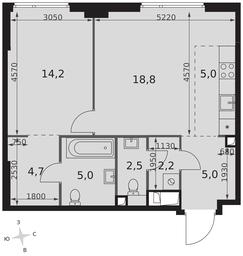 2-BD Apartment Sale, 57.4 sq. m. at Sydney City, Shenogina Street, 2, Moscow, Russia #2