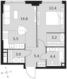 2-BD Apartment Sale, 48.5平方米 at Sydney City, Shenogina Street, 2, Moscow, Russia #3 2-BD Apartment Sale, 48.5平方米 at Sydney City, Shenogina Street, 2, Moscow, Russia #3