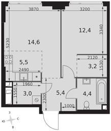 2-BD Apartment Sale, 48.5平方米 at Sydney City, Shenogina Street, 2, Moscow, Russia #2 2-BD Apartment Sale, 48.5平方米 at Sydney City, Shenogina Street, 2, Moscow, Russia #2