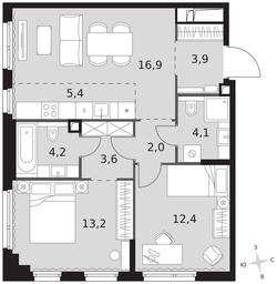 3-BD Apartment Sale, 65.7平方米 at Sydney City, Shenogina Street, 2, Moscow, Russia #3 3-BD Apartment Sale, 65.7平方米 at Sydney City, Shenogina Street, 2, Moscow, Russia #3