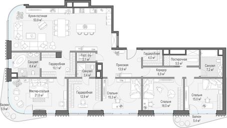 5-BD Apartment Sale, 198.2 sq. m. at Lavrushinskiy, Lavrushinsky Lane, 11к1, Moscow, Russia #2