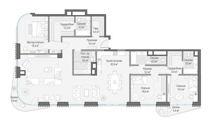 5-BD Apartment Sale, 198.2 sq. m. at Lavrushinskiy, Lavrushinsky Lane, 11к1, Moscow, Russia #4