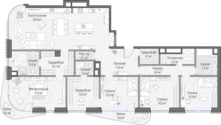 5-BD Apartment Sale, 198.9 sq. m. at Lavrushinskiy, Lavrushinsky Lane, 11к1, Moscow, Russia #2