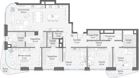 5-BD Apartment Sale, 196.3 sq. m. at Lavrushinskiy, Lavrushinsky Lane, 11к1, Moscow, Russia #2 5-BD Apartment Sale, 196.3 sq. m. at Lavrushinskiy, Lavrushinsky Lane, 11к1, Moscow, Russia #2
