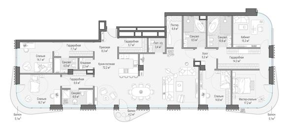 5-BD Apartment Sale, 243.9 sq. m. at Lavrushinskiy, Lavrushinsky Lane, 11к1, Moscow, Russia #3 5-BD Apartment Sale, 243.9 sq. m. at Lavrushinskiy, Lavrushinsky Lane, 11к1, Moscow, Russia #3