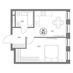 2-BD Apartment Sale, 36.2平方米 at Admiral, Shosseynaya Street, 4А, Moscow, Russia #2 2-BD Apartment Sale, 36.2平方米 at Admiral, Shosseynaya Street, 4А, Moscow, Russia #2