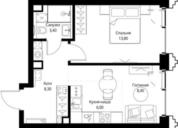 Продажа 1-комн. квартиры, 39,9 м² в ЖК «SET (Сет)», Верейская улица, Москва, Россия #4