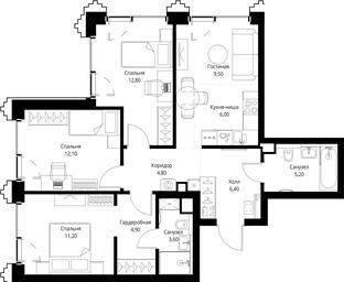 3-BD Apartment Sale, 76.5平方米 at SET, Vereyskaya Street, Moscow, Russia #3 3-BD Apartment Sale, 76.5平方米 at SET, Vereyskaya Street, Moscow, Russia #3