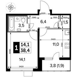 1-BD Apartment Sale, 38.2 sq. m. at Pervyi Lermontovskiy, zhiloy kompleks 1-y Lermontovskiy, Lyubertsy, Moscow Region, Russia #2 1-BD Apartment Sale, 38.2 sq. m. at Pervyi Lermontovskiy, zhiloy kompleks 1-y Lermontovskiy, Lyubertsy, Moscow Region, Russia #2