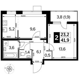 2-BD Apartment Sale, 41.9 sq. m. at Pervyi Lermontovskiy, zhiloy kompleks 1-y Lermontovskiy, Lyubertsy, Moscow Region, Russia #2 2-BD Apartment Sale, 41.9 sq. m. at Pervyi Lermontovskiy, zhiloy kompleks 1-y Lermontovskiy, Lyubertsy, Moscow Region, Russia #2