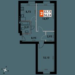 2-BD Apartment Sale, 54.9 sq. m. at Park Aprel, ulitsa Park Aprel, 1, Aprelevka, Naro-Fominskiy City District, Moscow Region, Russia #4