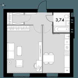 1-BD Apartment Sale, 44.1平方米 at Park Aprel, ulitsa Park Aprel, 1, Aprelevka, Naro-Fominskiy City District, Moscow Region, Russia #2 1-BD Apartment Sale, 44.1平方米 at Park Aprel, ulitsa Park Aprel, 1, Aprelevka, Naro-Fominskiy City District, Moscow Region, Russia #2
