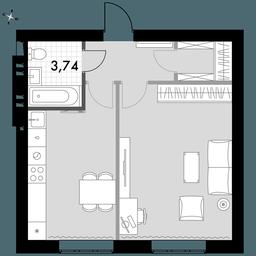 1-BD Apartment Sale, 44.1平方米 at Park Aprel, ulitsa Park Aprel, 1, Aprelevka, Naro-Fominskiy City District, Moscow Region, Russia #2 1-BD Apartment Sale, 44.1平方米 at Park Aprel, ulitsa Park Aprel, 1, Aprelevka, Naro-Fominskiy City District, Moscow Region, Russia #2