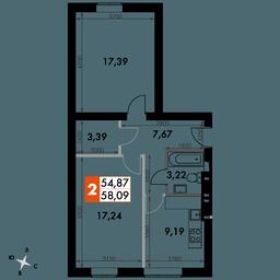 2-BD Apartment Sale, 56.8平方米 at Park Aprel, ulitsa Park Aprel, 1, Aprelevka, Naro-Fominskiy City District, Moscow Region, Russia #4