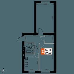 2-BD Apartment Sale, 59.5平方米 at Park Aprel, ulitsa Park Aprel, 1, Aprelevka, Naro-Fominskiy City District, Moscow Region, Russia #3 2-BD Apartment Sale, 59.5平方米 at Park Aprel, ulitsa Park Aprel, 1, Aprelevka, Naro-Fominskiy City District, Moscow Region, Russia #3