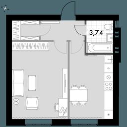 1-BD Apartment Sale, 44.1平方米 at Park Aprel, ulitsa Park Aprel, 1, Aprelevka, Naro-Fominskiy City District, Moscow Region, Russia #3 1-BD Apartment Sale, 44.1平方米 at Park Aprel, ulitsa Park Aprel, 1, Aprelevka, Naro-Fominskiy City District, Moscow Region, Russia #3