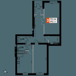 2-BD Apartment Sale, 84.6平方米 at Park Aprel, ulitsa Park Aprel, 1, Aprelevka, Naro-Fominskiy City District, Moscow Region, Russia #3