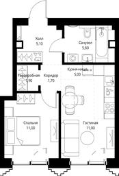 1-BD Apartment Sale, 41.3平方米 at SET, Vereyskaya Street, Moscow, Russia #3 1-BD Apartment Sale, 41.3平方米 at SET, Vereyskaya Street, Moscow, Russia #3