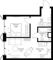 1-BD Apartment Sale, 41.4平方米 at SET, Vereyskaya Street, Moscow, Russia #2 1-BD Apartment Sale, 41.4平方米 at SET, Vereyskaya Street, Moscow, Russia #2