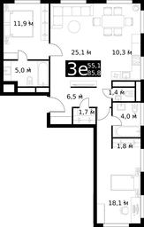 Продажа 3-комн. квартиры, 85,8 м² в ЖК «Диалог (Dialog)», Большая Спасская улица, 35, Москва, Россия #3 Продажа 3-комн. квартиры, 85,8 м² в ЖК «Диалог (Dialog)», Большая Спасская улица, 35, Москва, Россия #3