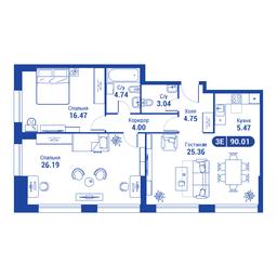 2-BD Apartment Sale, 70.3 sq. m. at iLove, улица Бочкова, 11А, Москва, Россия #3 2-BD Apartment Sale, 70.3 sq. m. at iLove, улица Бочкова, 11А, Москва, Россия #3