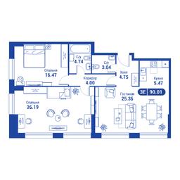 2-BD Apartment Sale, 70.3 sq. m. at iLove, улица Бочкова, 11А, Москва, Россия #3