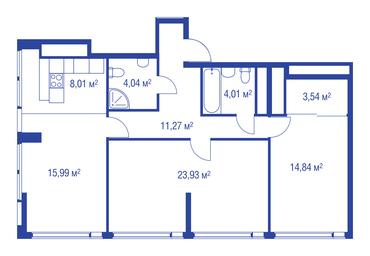 2-BD Apartment Sale, 70.3 sq. m. at iLove, улица Бочкова, 11А, Москва, Россия #2 2-BD Apartment Sale, 70.3 sq. m. at iLove, улица Бочкова, 11А, Москва, Россия #2
