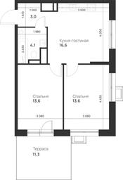 1-BD Apartment Sale, 54.3 sq. m. at Газопровод, Sosenskoye Settlement, Moscow, Russia #4
