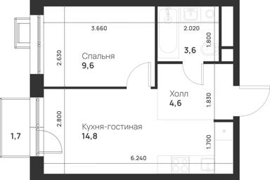 1-BD Apartment Sale, 33.1 sq. m. at Газопровод, Sosenskoye Settlement, Moscow, Russia #4